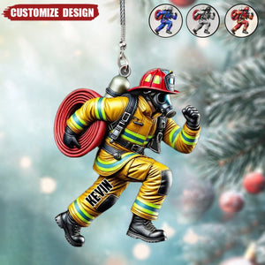 2024 New Release - Personalized Firefighter Acrylic Ornament – Best Gift For Christmas