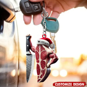 Personalized Meat Keychain-Gift For Butchers, Chefs, and BBQ Enthusiasts