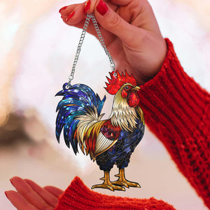 Rooster Window Hanging Suncatcher Ornament Gift For Chicken Lover