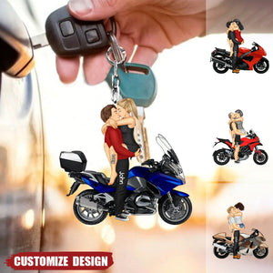 New Release - Personalized Motorcycle Couple Keychain