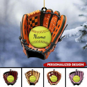 Personalized Softball Gloves Ornament-Gift For Softball Lover-2024 New Release