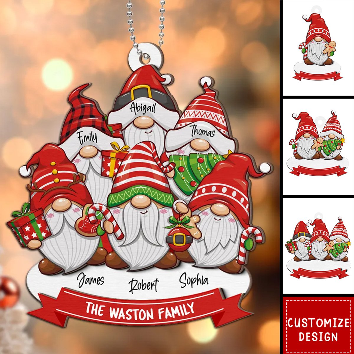 2024 New Release Christmas Family Personalized 2-Layer Wooden Ornament