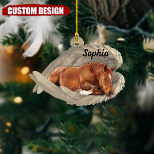 2024 New Release Personalized Horse Sleeping Angel Ornament-Gifts For Horse Lovers