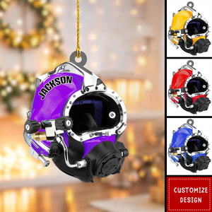 Personalized Scuba Diving Helmet Ornament-Gift for Scuba Diver-2024 New Release