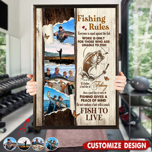 Personalized Fishing Photo Poster, Gift For Fishing Lovers