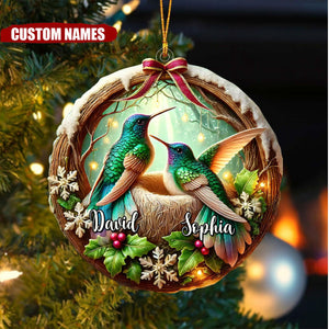 Personalized Hummingbird Couple Christmas Ornament Gift For Animal Lovers, Nature Lovers,Couple-2024 New Release