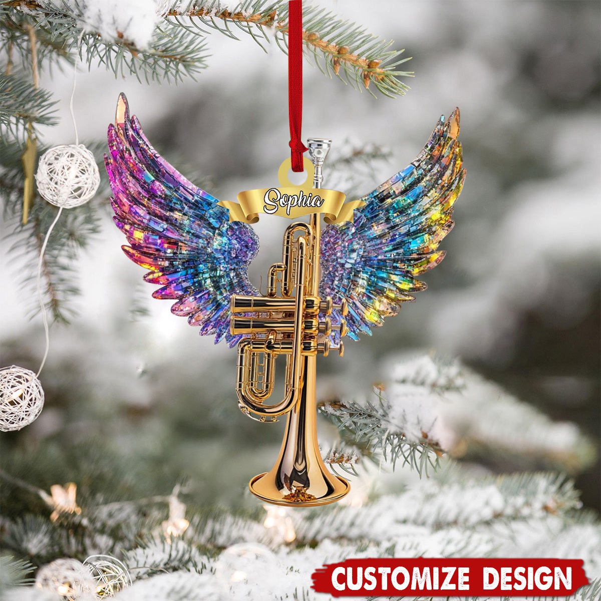 Personalized Trumpet Christmas Ornament Gift for Music Lovers-2024 New Release