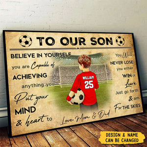 Believe In Yourself - Personalized Football, Soccer Poster, Gift For Football, Soccer Players