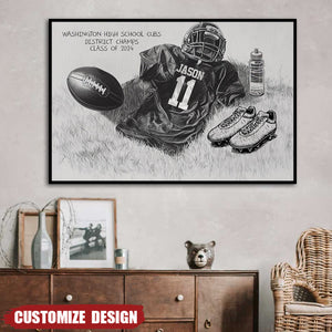 Personalized Class Football Team Poster - Gift For Football Team Members