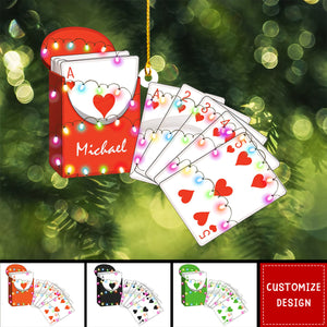 Personalized Poker Christmas Ornament Gift For Card Players-2024 New Release