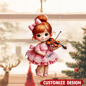 Personalized Girl Violin Christmas Ornament Gift For Violin Lovers-2024 New Release