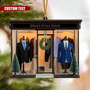 Personalized Men's Style Shop Christmas Ornament, Unique Holiday Gift Idea - 2024 New Release