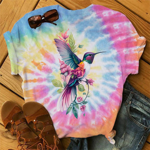 Hummingbird Tie Dye Shirt, Gift For Bird Lovers