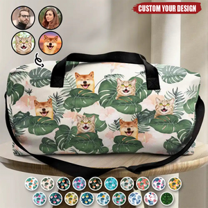 Custom Photo Funny Family Pet Face - Personalized Duffle Bag