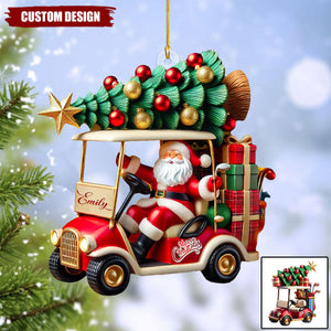 Personalized Santa In Golf Cart Christmas Ornament-Gift for Golf Lovers-2024 New Release