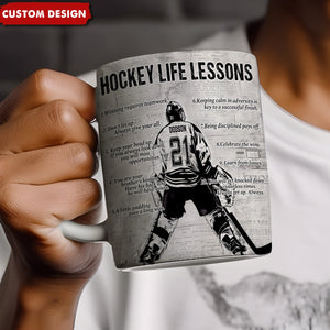 Hockey Life Lessons Personalized Mug - Gift For Hockey Lovers