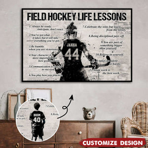 Personalized Field Hockey Life Lessons Poster-Gift For Field Hockey Lovers