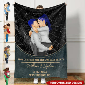 2024 New Release Star Map Couple I Love You To The Stars-Personalized Blanket-Gift For Couple