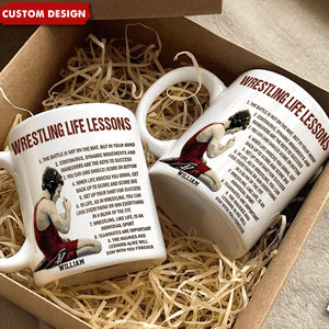 Personalized Wrestling Life Lessons Mug-Gift For Wrestling Lovers