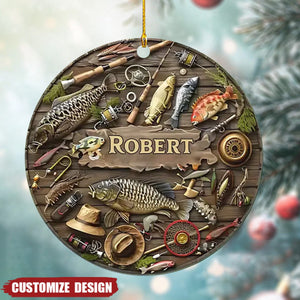 2024 New Release  – Personalized Fishing Life Christmas/Car Ornament, Christmas Gift For Fishing Lover