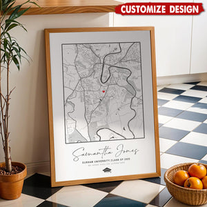 Personalized Graduation Map Poster-Graduation Gift