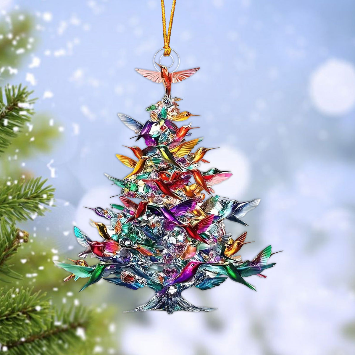 Shiny Hummingbird Christmas Tree Ornament, Gift For Bird Lovers-2024 New Release