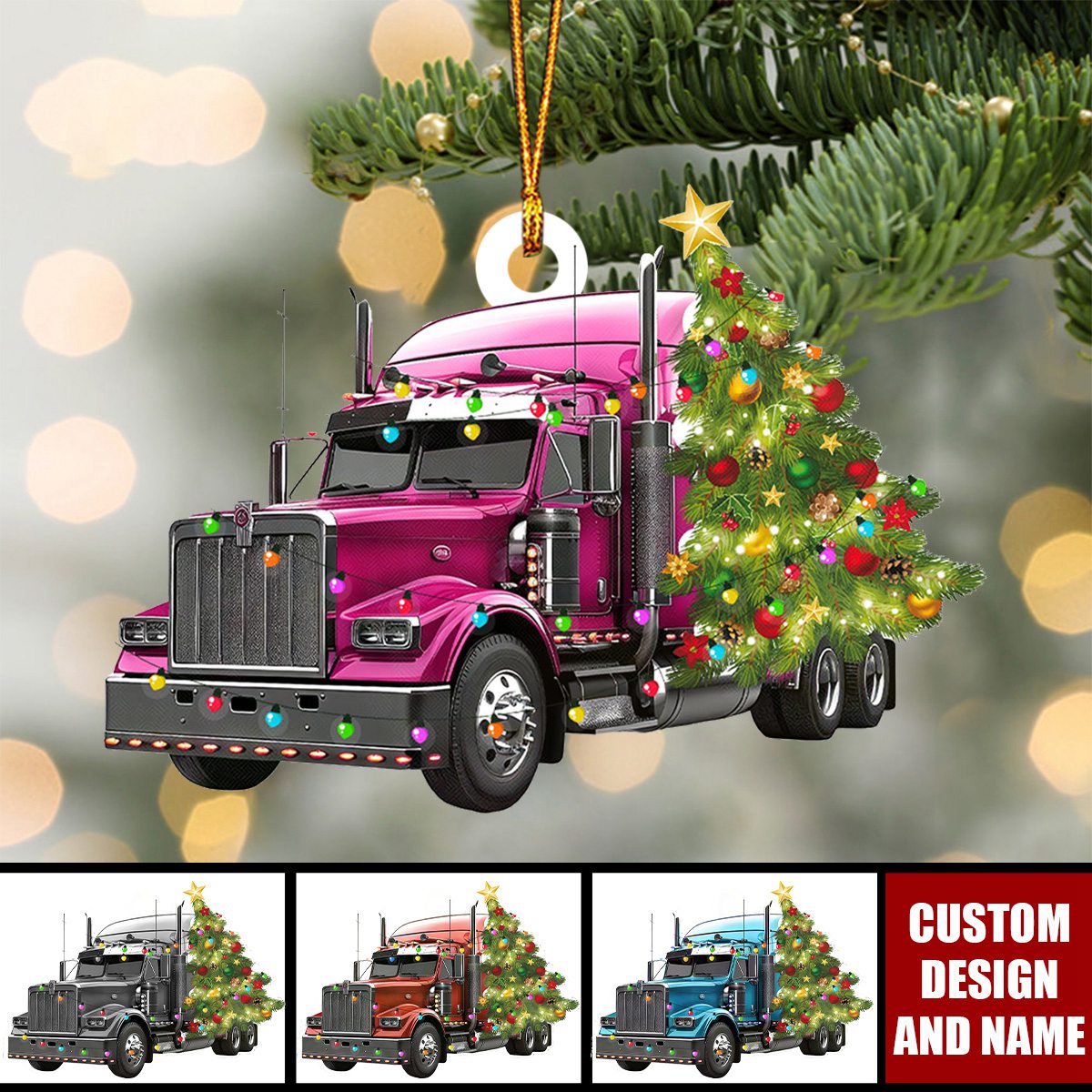 Personalized Truck Christmas Ornament - Gifts For Truck Driver&Truck Lovers