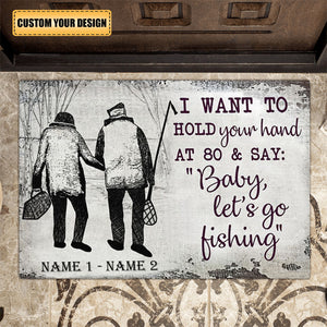 Baby, Let's Go Fishing Doormat - Gift For Couple, Fishing Lovers