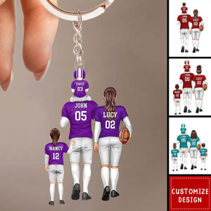 Personalized American football Family Acrylic Keychain - Gift For Family