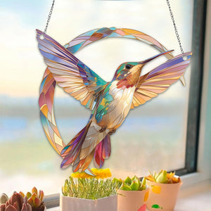 Colorful Hummingbird Window Hanging Ornament Suncatcher