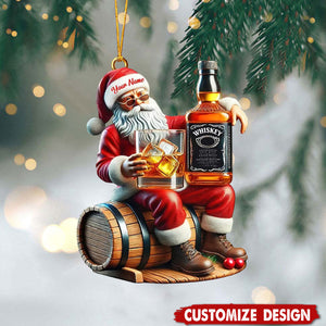 Personalized Whiskey Santa Christmas Ornament Gift For Whiskey Lovers-2024 New Release