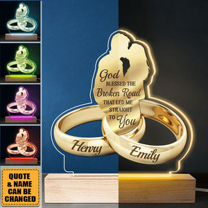 God Has Made Us For Each Other - Couple Personalized Shaped 3D LED Light - Gift For Husband Wife, Anniversary