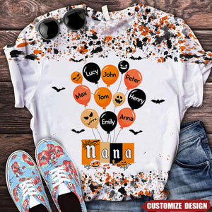 Halloween Grandma Mom Balloon Kids Personalized 3D T-shirt