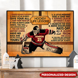 Hockey Life Lessons-Personalized Poster-Gifts For Son Hockey Lovers