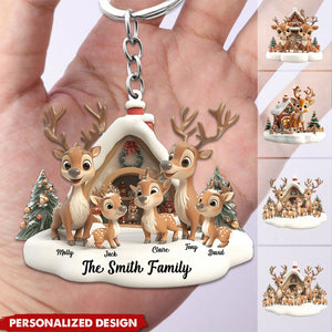 Personalized Reindeer Family Keychain-2024 New Release