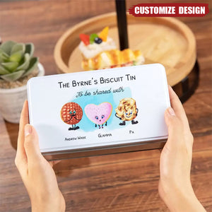 Personalized Food Grade Metal Biscuit Tin - Gift For Family