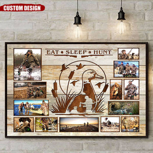 Waterfowl & Duck Hunter Personalized Photo Collage Poster, Gift For Hunters