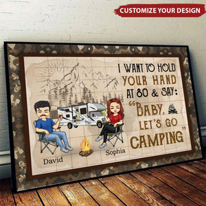 Baby, Let's Go Camping Horizontal Poster - Gift For Couple, Camping Lovers