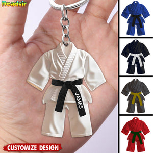 Karate,Jiu-Jitsu Gift - Personalized Black Belt Keychain