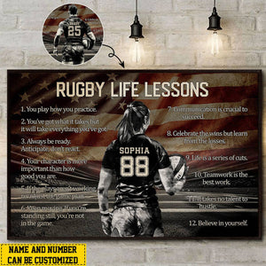 Personalized Rugby Life Lessons Poster-Gift For Rugby Lover