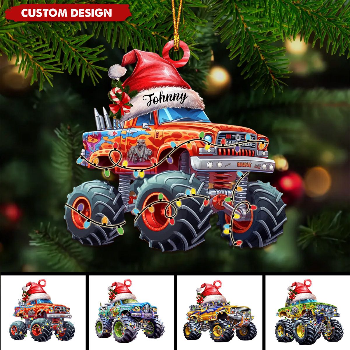 Personalized Monster Truck Ornament, Gift for Truck Lovers-2024 New Release