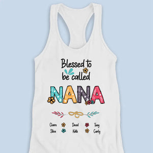 Blessed To Be Called Grandma - Personalized Racer Back Tank Top - Gift For Mom, Grandma