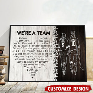 We're A Team-Personalized Romantic Hockey Couple Poster-Gift For Hockey-Loving Couple