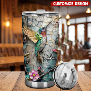 Artistic Hummingbird - Personalized Gardening Tumbler