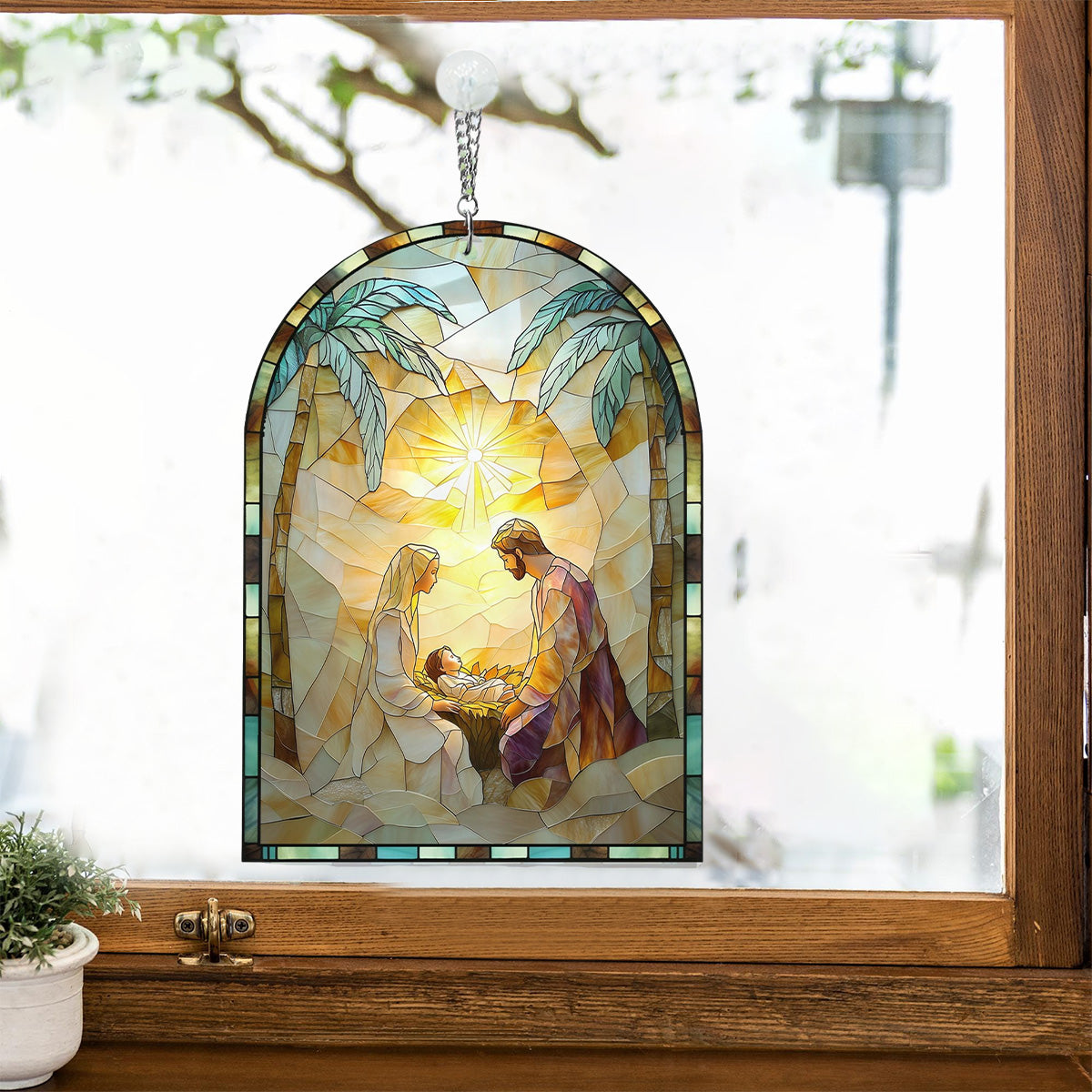 Nativity Jesus Christ Window Hanging Suncatcher