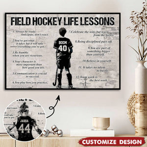 Personalized Field Hockey Life Lessons Poster-Gift For Field Hockey Lovers