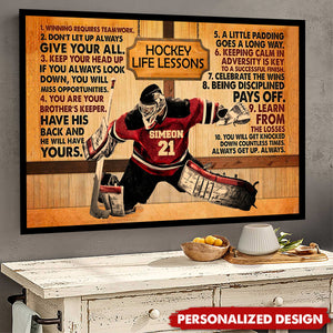 Hockey Life Lessons-Personalized Poster-Gifts For Son Hockey Lovers