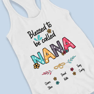 Blessed To Be Called Grandma - Personalized Racer Back Tank Top - Gift For Mom, Grandma