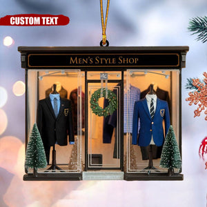 Personalized Men's Style Shop Christmas Ornament, Unique Holiday Gift Idea - 2024 New Release