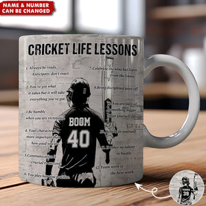 Personalized Cricket Life Lessons Mug - Great Gift For Cricket Lovers